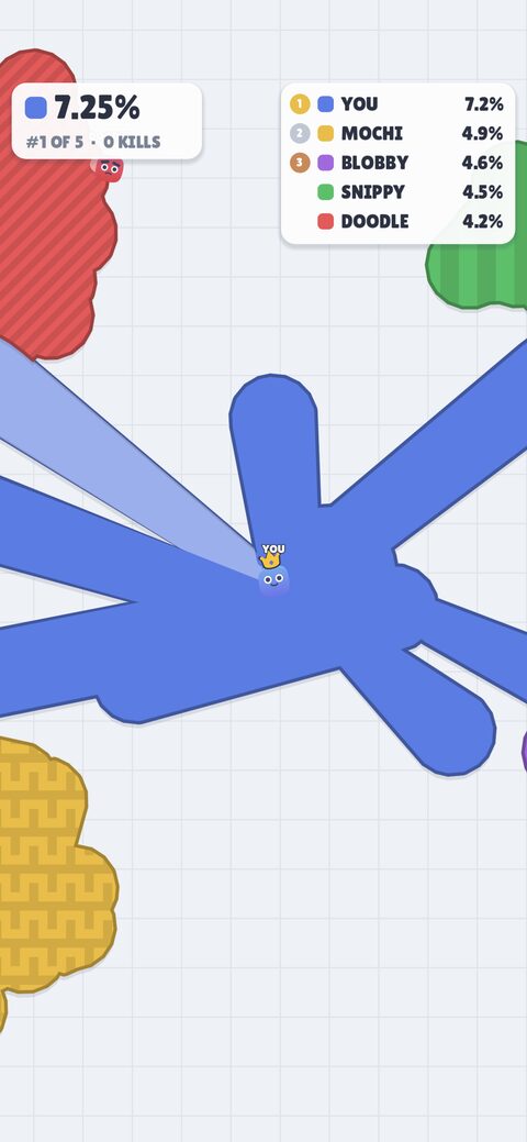 The moment a loop closes: a fresh slice of graph paper turns blue